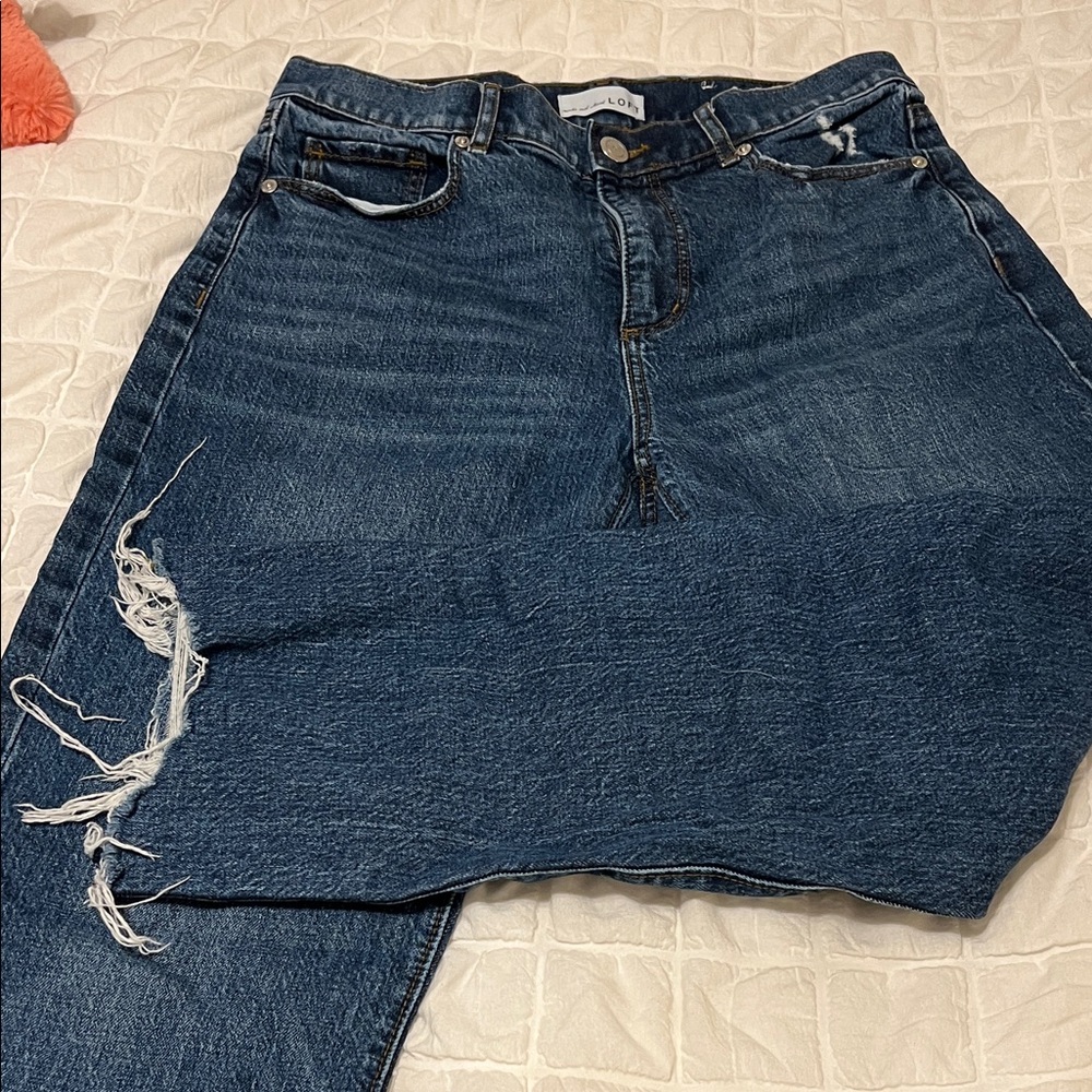 LOFT Dark Blue Straight Leg Jeans